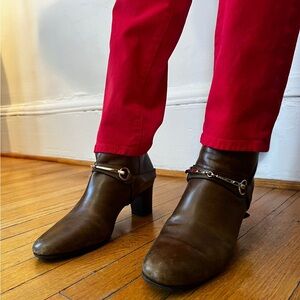 Ron White Brown Leather Ankle Booties